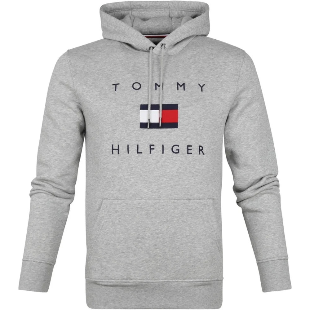 Tommy Hilfiger Gray Sweatshirt Classic Pullover Hoodie